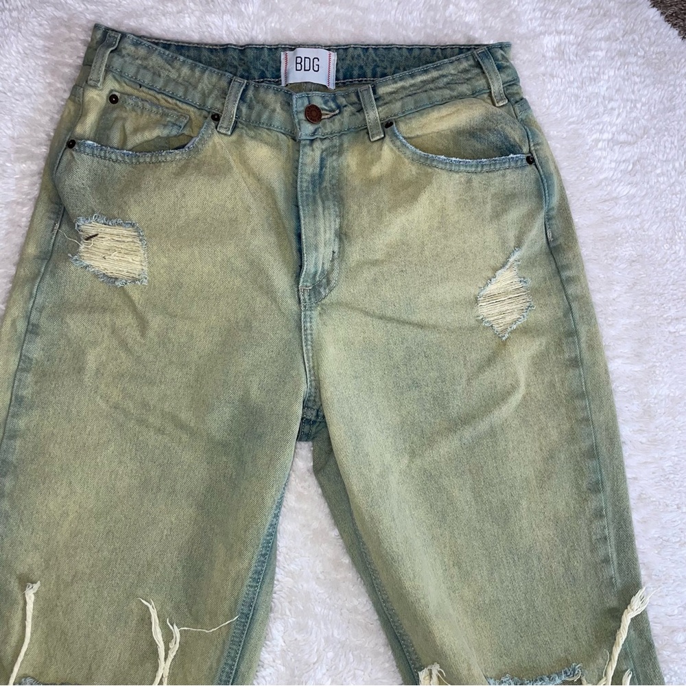 BDG pegged cowboy straight relaxed jeans in washed dye green - Picture 3 of 5
